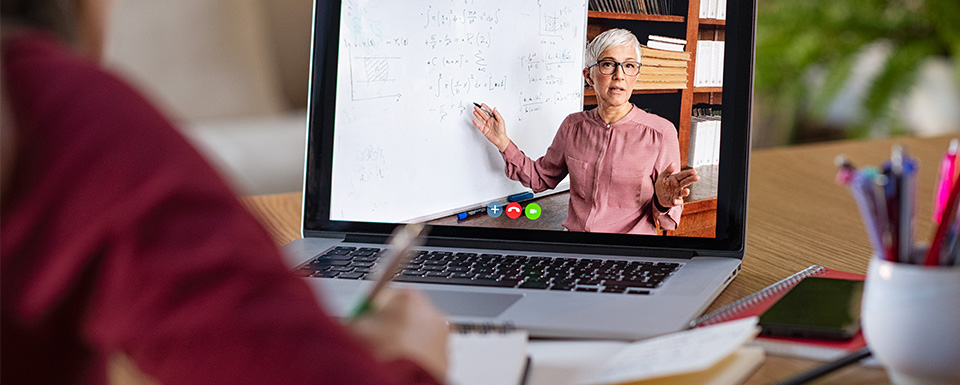 Person attending an online training course on training strategies, learner engagement, and effective delivery methods